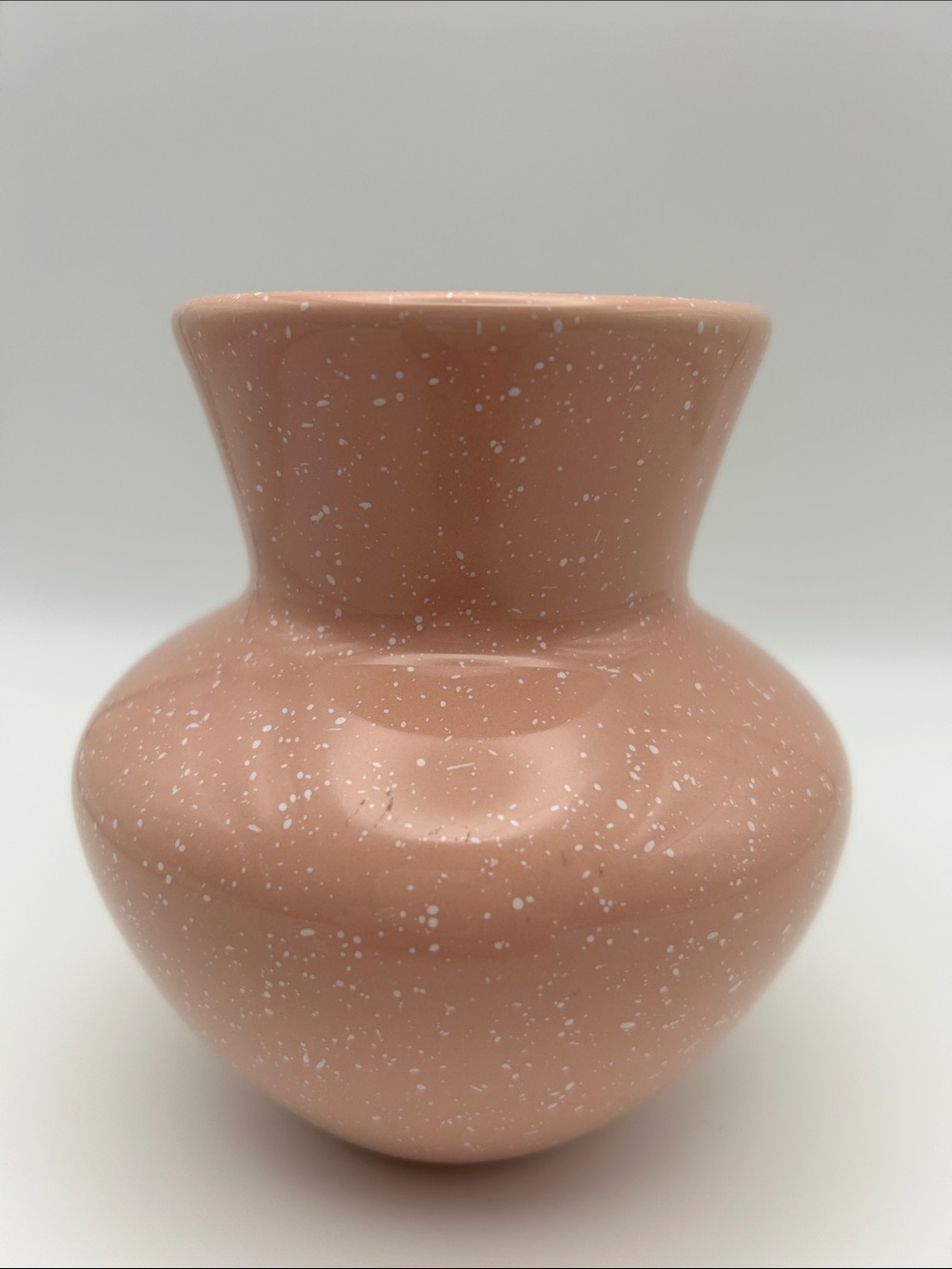 Anthropologie Ceramic Vase Pink Spattered White Guilded Orchid NWOB - Picture 5 of 9